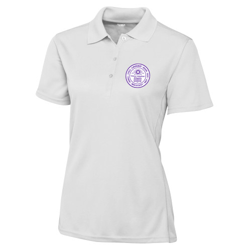  C&B Womens White Clique Ice Pique Polo - Amherst Seal