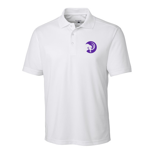  C&B White Clique Ice Pique Polo - Amherst College Mammoth Head