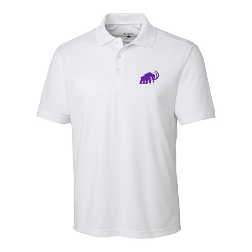  C&B White Clique Ice Pique Polo - Amherst College Mammoth