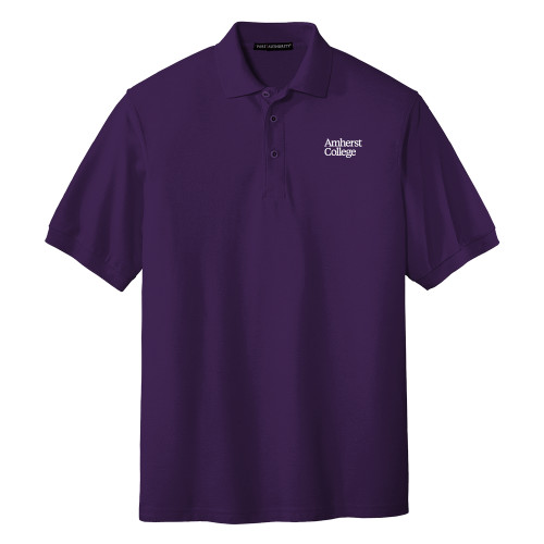  Purple Silk Touch Polo - Amherst College Wordmark