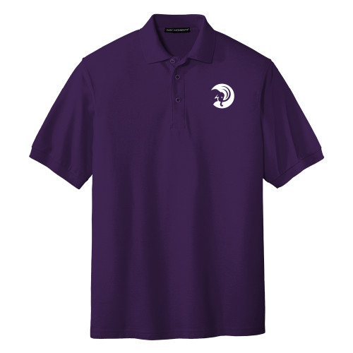  Purple Silk Touch Polo - Amherst College Mammoth Head