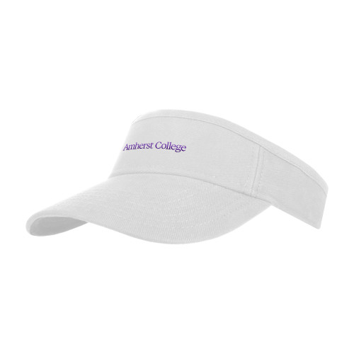  White Visor - Amherst College Wordmark Flat