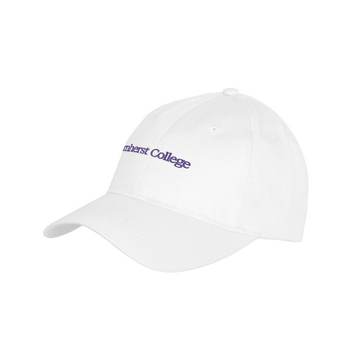  Youth White Pro Style Hat - Amherst College Wordmark Flat