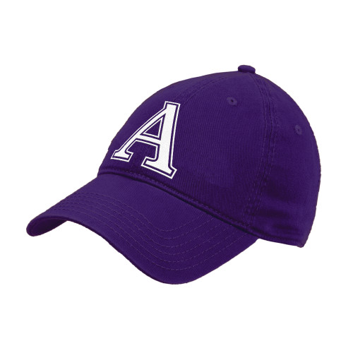  Purple Unstructured Adjustable Low Profile Hat - Amherst Monogram A