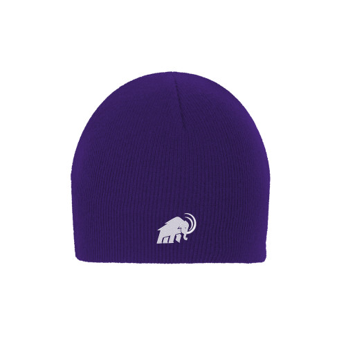  Purple Knit Beanie - Amherst College Mammoth