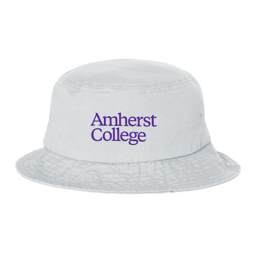  Sportsman White Bucket Hat - Amherst College Wordmark