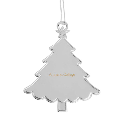  Silver Tree Ornament - Amherst College Flat Engraved