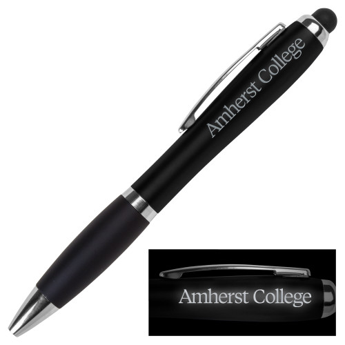  LIGHT UP LOGO Black Stylus Pen - Amherst College Flat Engraved