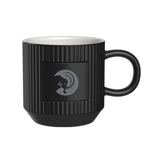  First Light Black Ceramic Mug - Circle Mammoth Head Engraved