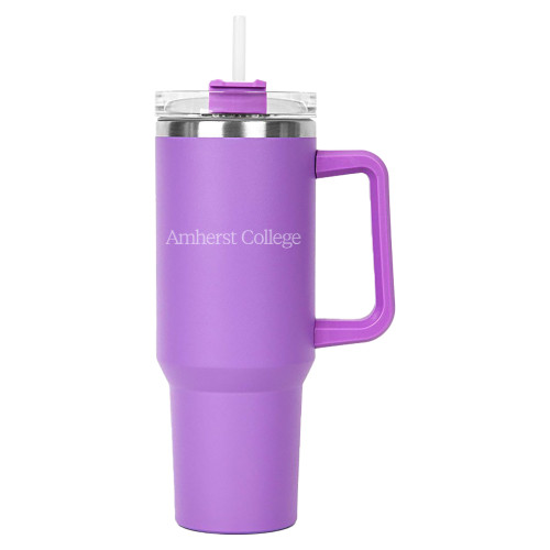 Hippo Purple Mug & Straw Lid with Twist Closure 40 oz - Amherst College Flat Engraved
