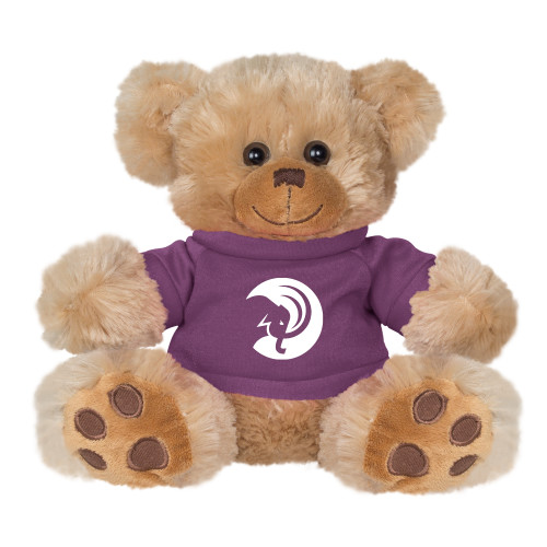  Plush Big Paw 8 1/2 inch Brown Bear w/Purple Shirt - Amherst College Circle Mammoth