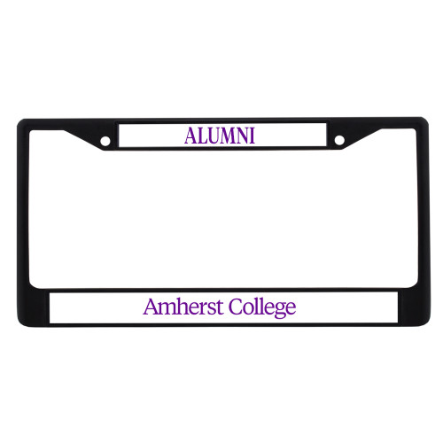  Alumni Metal License Plate Frame in Black - Amherst College Flat