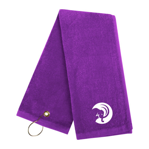  Purple Golf Towel - Amherst College Mammoth Head