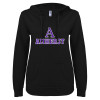 Thumbnail image for  ENZA Womens Black V Notch Raw Edge Fleece Hoodie