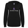 Thumbnail image for  ENZA Womens Black V Notch Raw Edge Fleece Hoodie