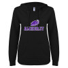 Thumbnail image for  ENZA Womens Black V Notch Raw Edge Fleece Hoodie
