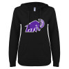 Thumbnail image for  ENZA Womens Black V Notch Raw Edge Fleece Hoodie