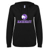 Thumbnail image for  ENZA Womens Black V Notch Raw Edge Fleece Hoodie