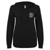 Thumbnail image for  ENZA Womens Black V Notch Raw Edge Fleece Hoodie