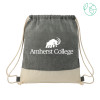 Thumbnail image for  Split Recycled Cotton Natural/Black Drawstring Bag
