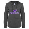 Thumbnail image for  ENZA Womens Dark Heather V Notch Raw Edge Fleece Hoodie