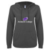 Thumbnail image for  ENZA Womens Dark Heather V Notch Raw Edge Fleece Hoodie