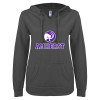 Thumbnail image for  ENZA Womens Dark Heather V Notch Raw Edge Fleece Hoodie