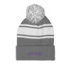 Thumbnail image for  Grey/White Two Tone Knit Pom Beanie w/Cuff