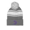 Thumbnail image for  Grey/White Two Tone Knit Pom Beanie w/Cuff