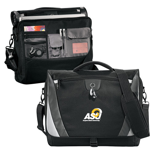 Angelo State Black/Grey Slope Computer Messenger Bag