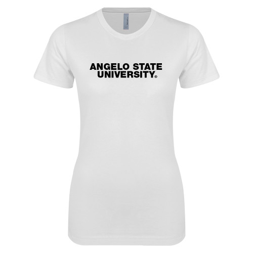  Next Level Womens White Boyfriend Tee - Angelo State University
