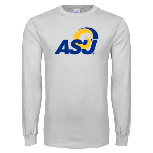  White Long Sleeve T Shirt - ASU Logo