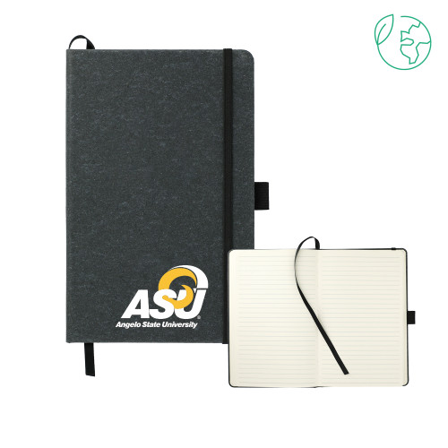  5.5 x 8.5 Black FSC Mix Recycled Leather Bound Journal - Primary Mark