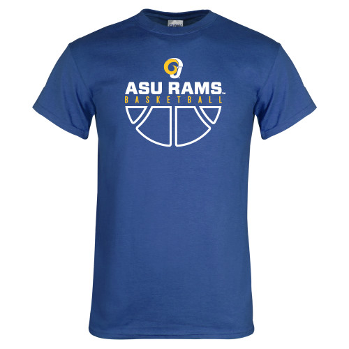  Royal T Shirt - Rams Basketball Distressed