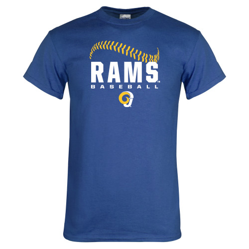 Royal T Shirt - Rams Baseball Distressed