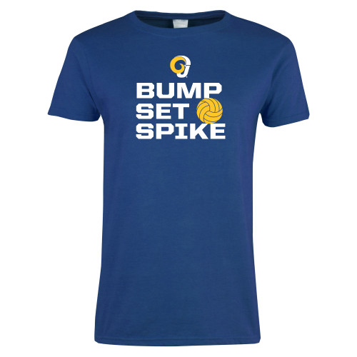  Womens Royal Short Sleeve Tee - Rams Volleyball Distressed