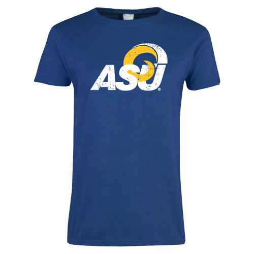  Womens Royal Short Sleeve Tee - Distressed Logo