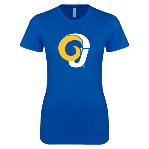  Next Level Womens Royal Boyfriend Tee - Ram Logo