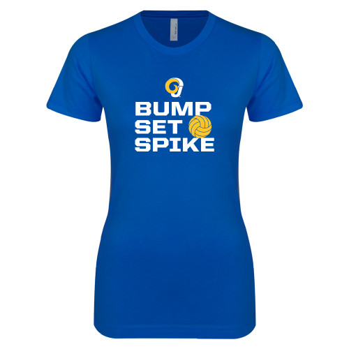  Next Level Womens Royal Boyfriend Tee - Rams Volleyball Distressed