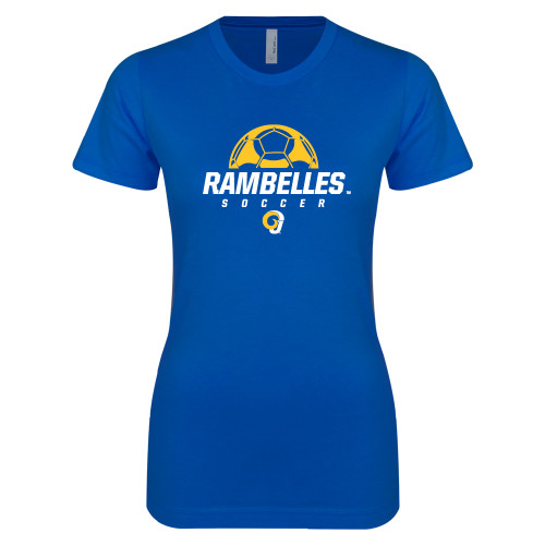  Next Level Womens Royal Boyfriend Tee - Rambelles Soccer Distressed