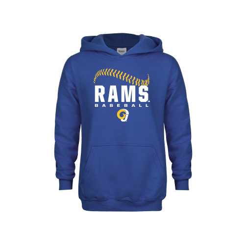  Youth Royal Fleece Hoodie - Rams Baseball Distressed
