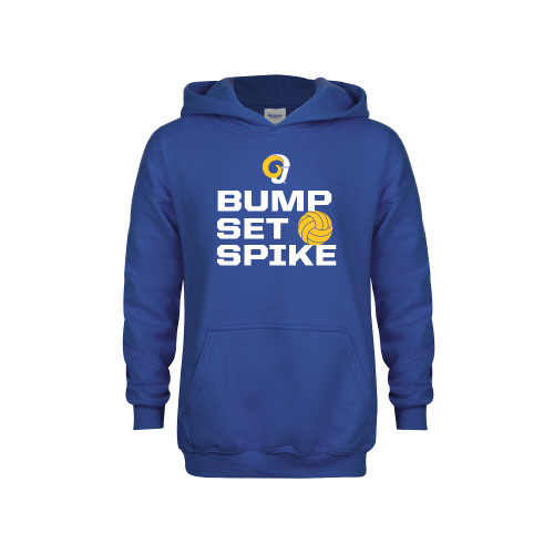  Youth Royal Fleece Hoodie - Rams Volleyball Distressed