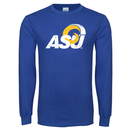  Royal Long Sleeve T Shirt - Distressed Logo
