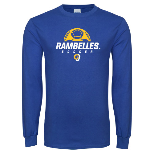  Royal Long Sleeve T Shirt - Rambelles Soccer Distressed