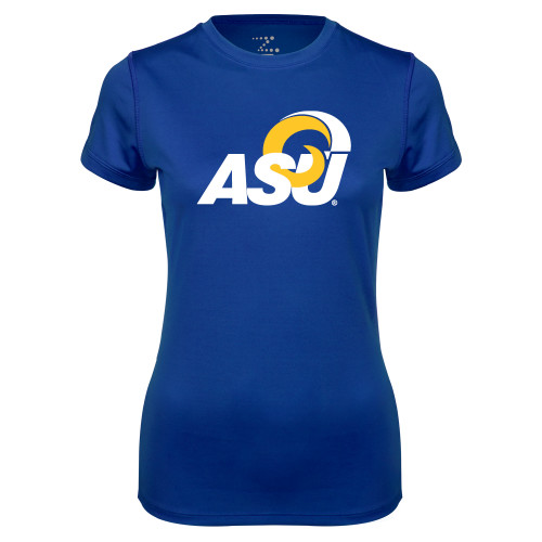 Womens Royal Performance Tee - ASU Logo