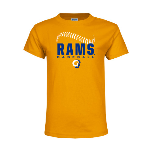  Youth Gold T-Shirt - Rams Baseball Distressed