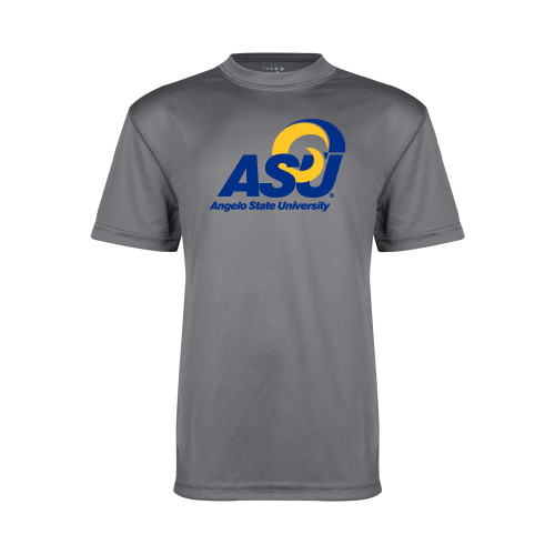  Youth Performance Grey Concrete Tee - Primary Mark