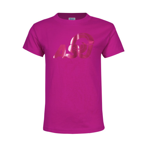  Youth Hot Pink T Shirt - ASU Logo  Foil