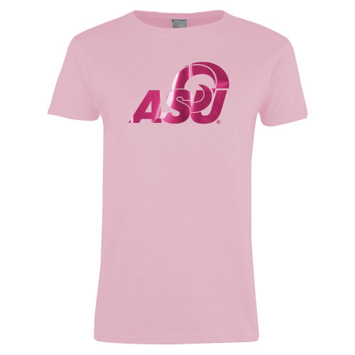  Womens Pink Short Sleeve Tee - ASU Logo  Foil