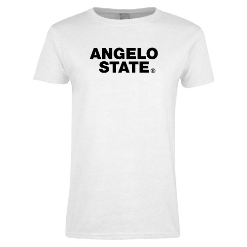  Womens White Short Sleeve Tee - Angelo State